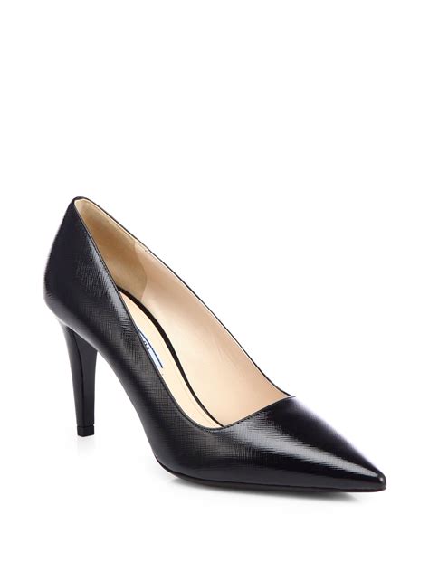 prada black saffiano leather pumps|Black Patent Saffiano Leather Pumps .